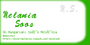 melania soos business card